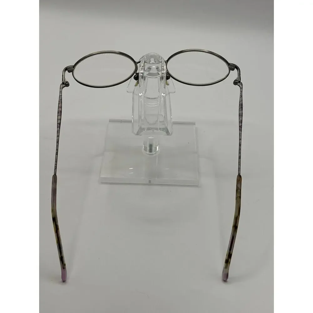 Laura Ashley Bethany Eyeglasses Pewter Tweed Oval Metal Frames 145mm